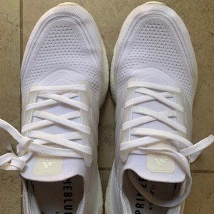 Adidas Ultraboost in white, size 9.5 WOMENS, great condition; great running shoe